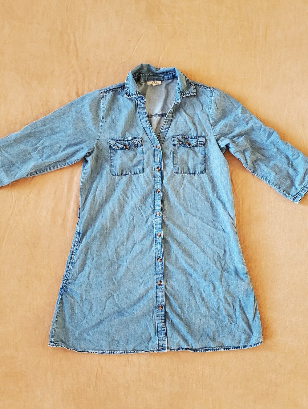 MPH Collection Light Denim Shirt Dress Women's Size PL (Petite Large)